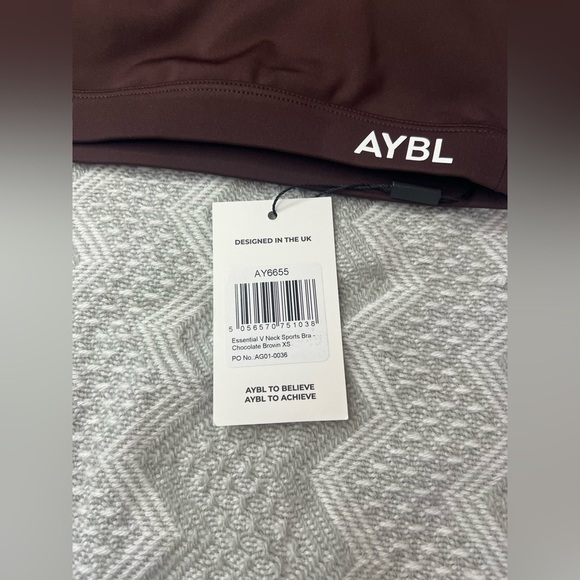 AYBL Essential V Neck Sports Bra in Chocolate, size XS, NWT! - Picture 8 of 9